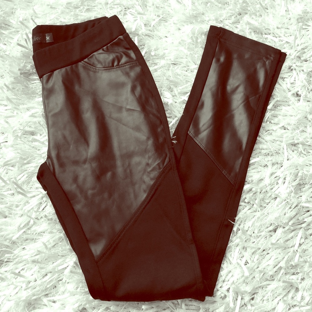 NEW Faux Leather Insert Leggings